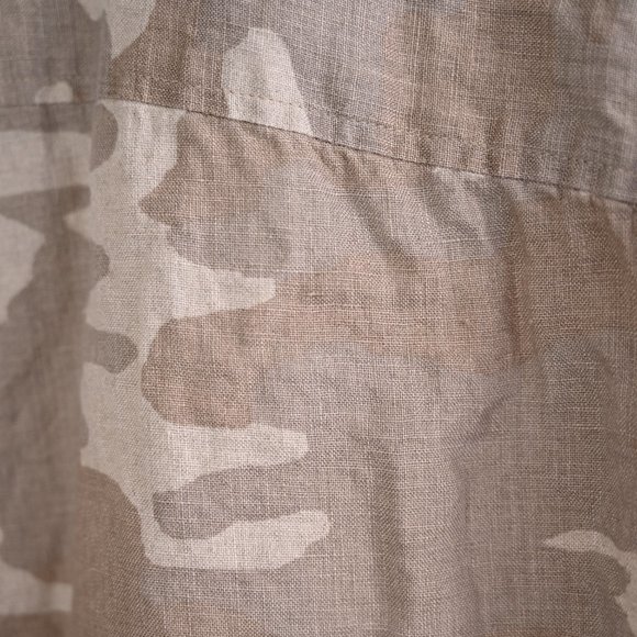 Men's 100% Linen Camo Print Short Sleeve Shirt - Size Medium - Picture 5 of 5